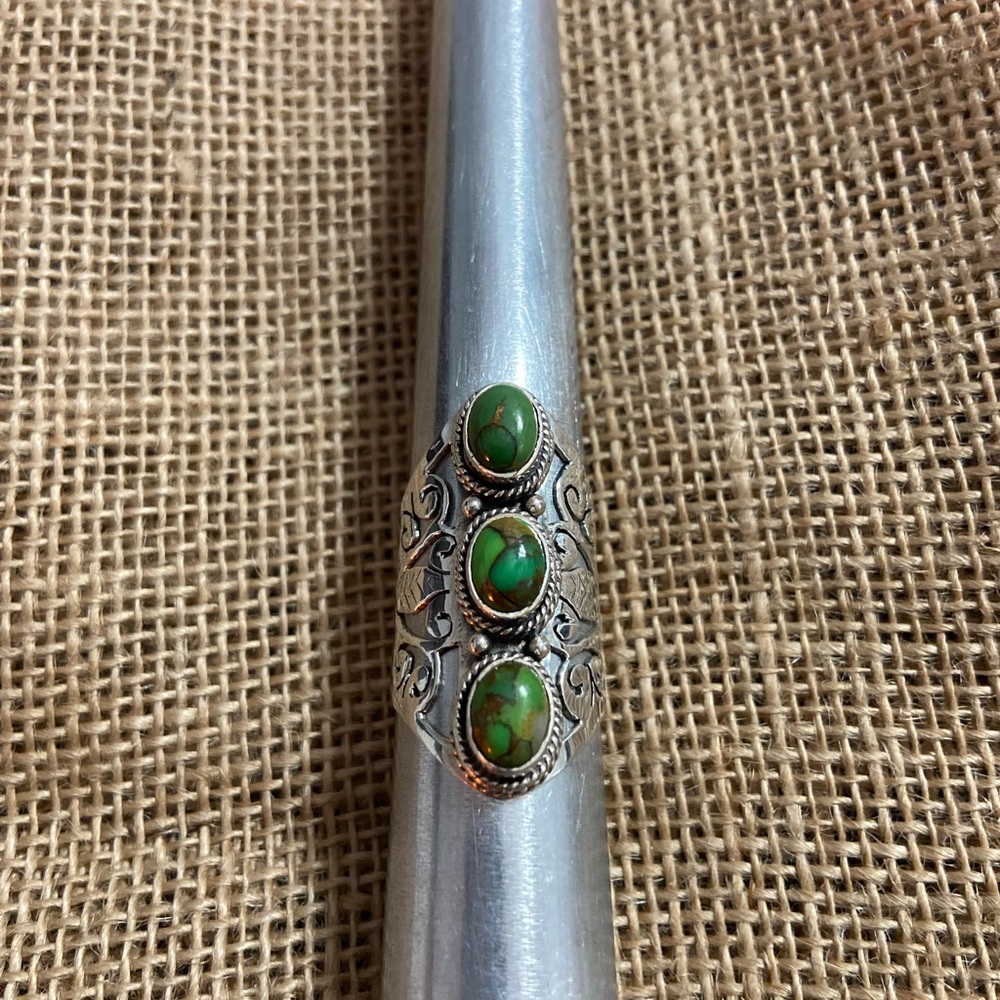 Sterling silver African turquoise ring